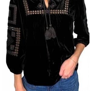 NEW ANOTHER LOVE katana velvet top in black